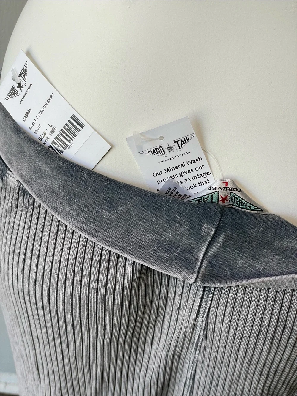 Hard Tail Light Gray Ribbed Maxi Skirt - Picture 3 of 3